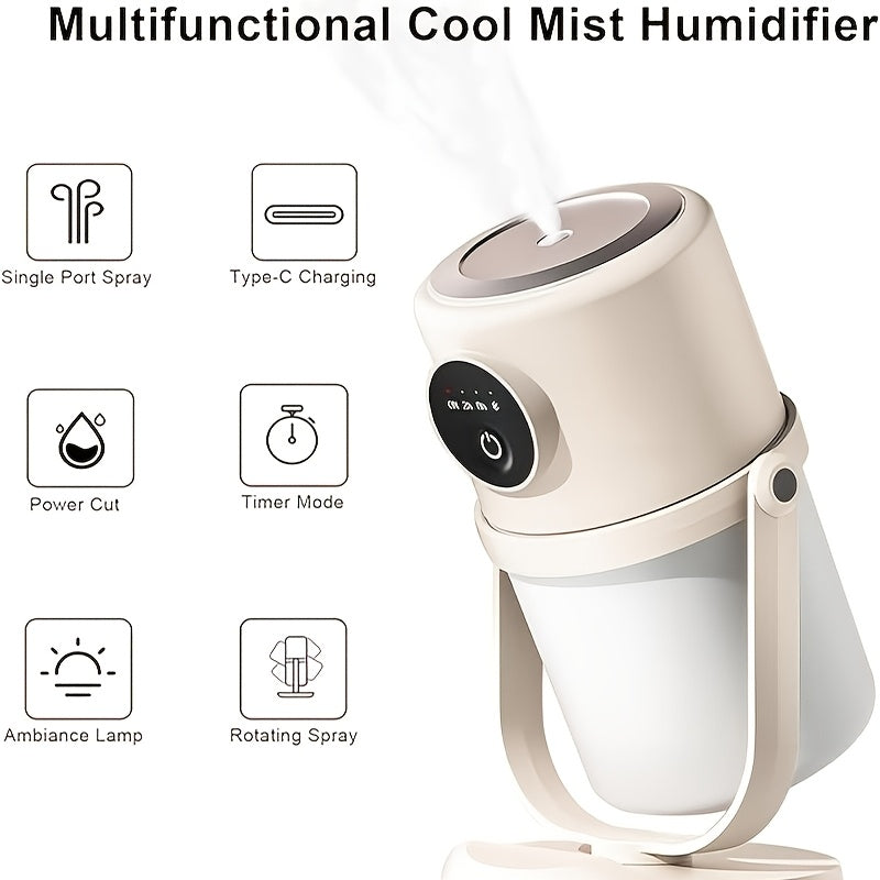 Humidifiers For Bedroom Cool Mist Humidifiers(Summer), Quiet Cool Mist Humidifier, Bedroom Bedside Humidifier, Desktop Air Diffuser, USB Powered, Adjustable Brightness Air Humidifier With Lighting, Suitable For Desks, Homes A